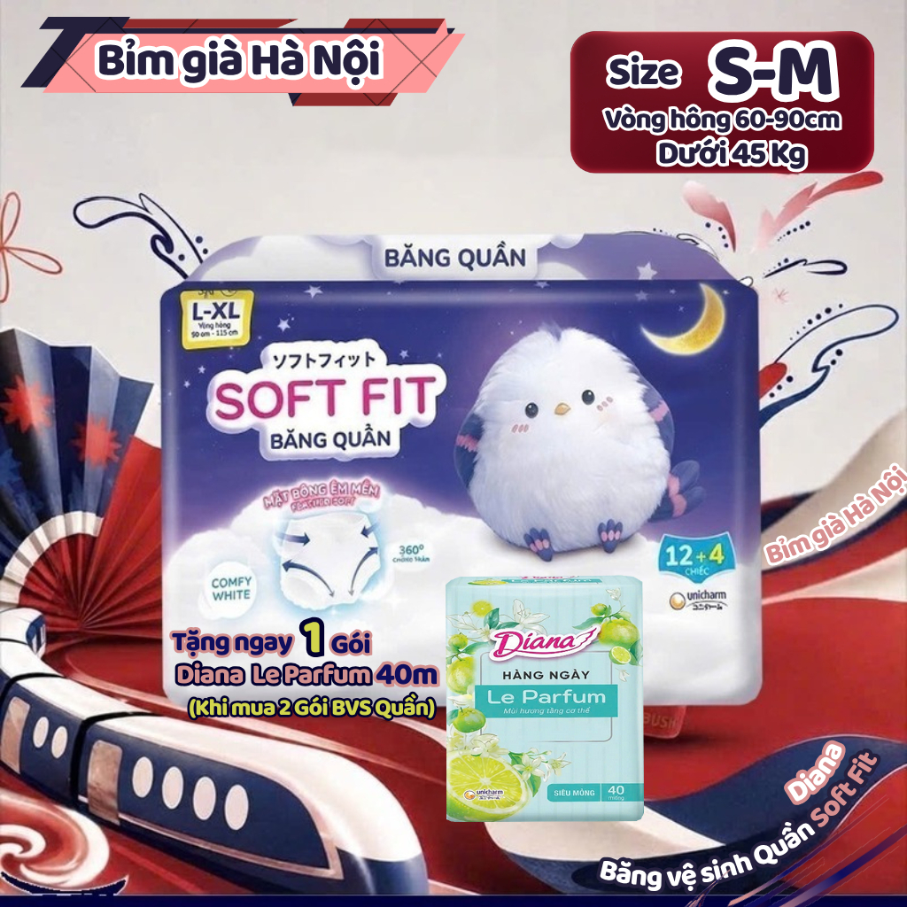 (6 gói) Băng vệ sinh Quần SOFT FIT Diana 12+4m #BVs #soft fit #Bvs Merzy Diana băng vệ sinh quần #bv