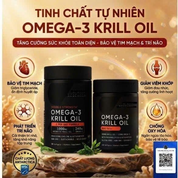 Dầu nhuyễn thể Sport Research Omega-3 Double Strength Omega-3 Krill Oil