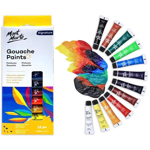 Màu Gouache Mont Marte 12ml - Hộp 12 Màu