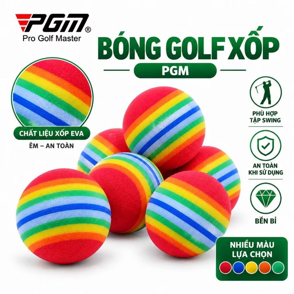 Combo 10 quả Bóng golf xốp, bóng golf nhựa - Bóng golf thực hành - Bóng golf chơi trong nhà an toàn