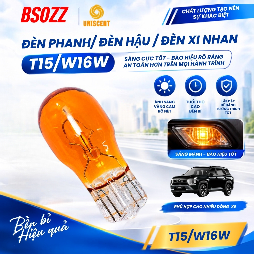 Bóng Đèn Xi Nhan T15/ Bóng Xi Nhan T15-12V-16W (W16W) Bóng Đèn Phanh /Đèn Hậu BSOZZ-Made In Thailand