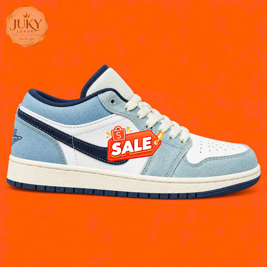 [ Tặng Hộp ] Giày Thể Thao Krik Jd1 Xanh Denim Phối Trắng