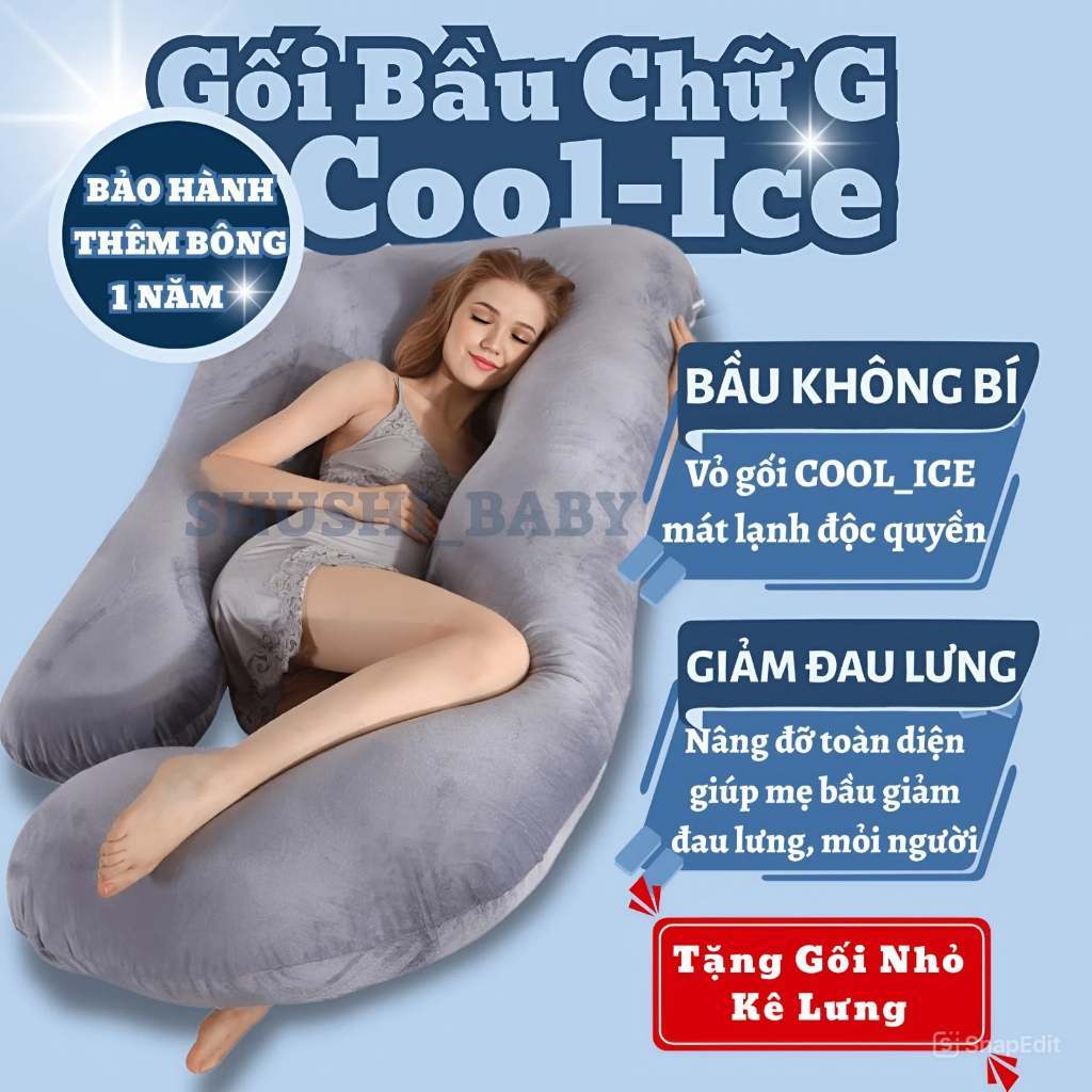 Gối Bầu Chữ G Gối Cho Bà Bầu Ngủ Mềm Mịn Hàng Cao Cấp
