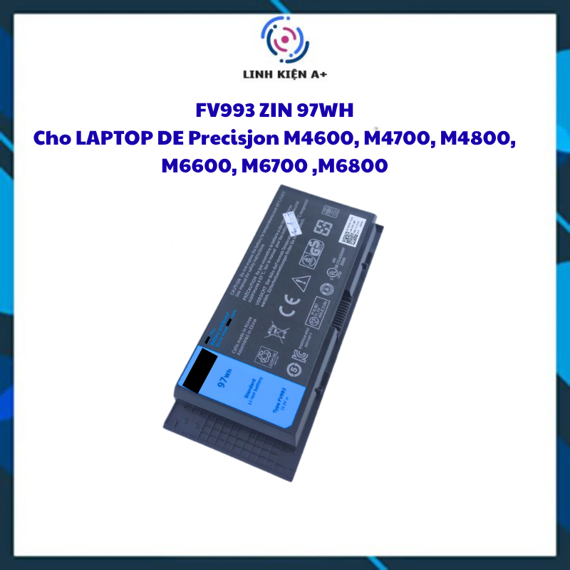 Pin ký hiệu  INR18650 dùng cho MTXT / PIN ZIN CHO LAPTOP DE Precjsion M4600 M4700 M4800 M6600 M6800 