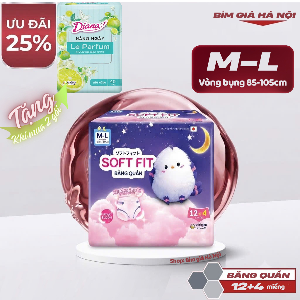 (Tặng 1 gói bvs) BVS Quần SOFT FIT 12+4 Diana #diana #bvs bvs #bvs diana #băng vệ sinh #bvs diana #b