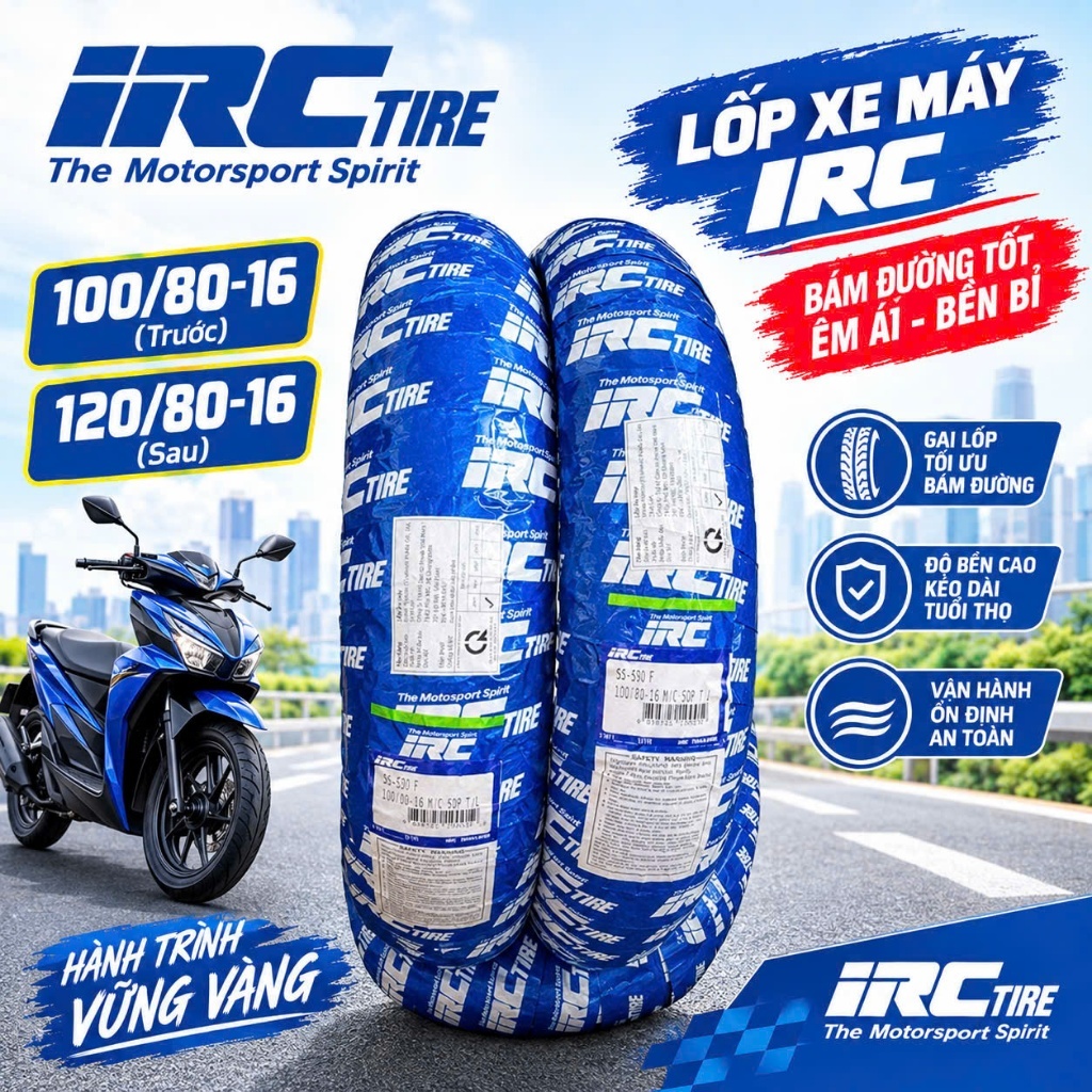 Vỏ IRC Thái Lan cho xe SH 125i- 150i- 160i