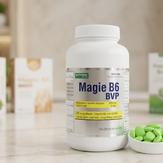 Viên Uống Magie B6 Hỗ Trợ Bổ Sung Magie, Vitamin B6 – Chai 250 Viên