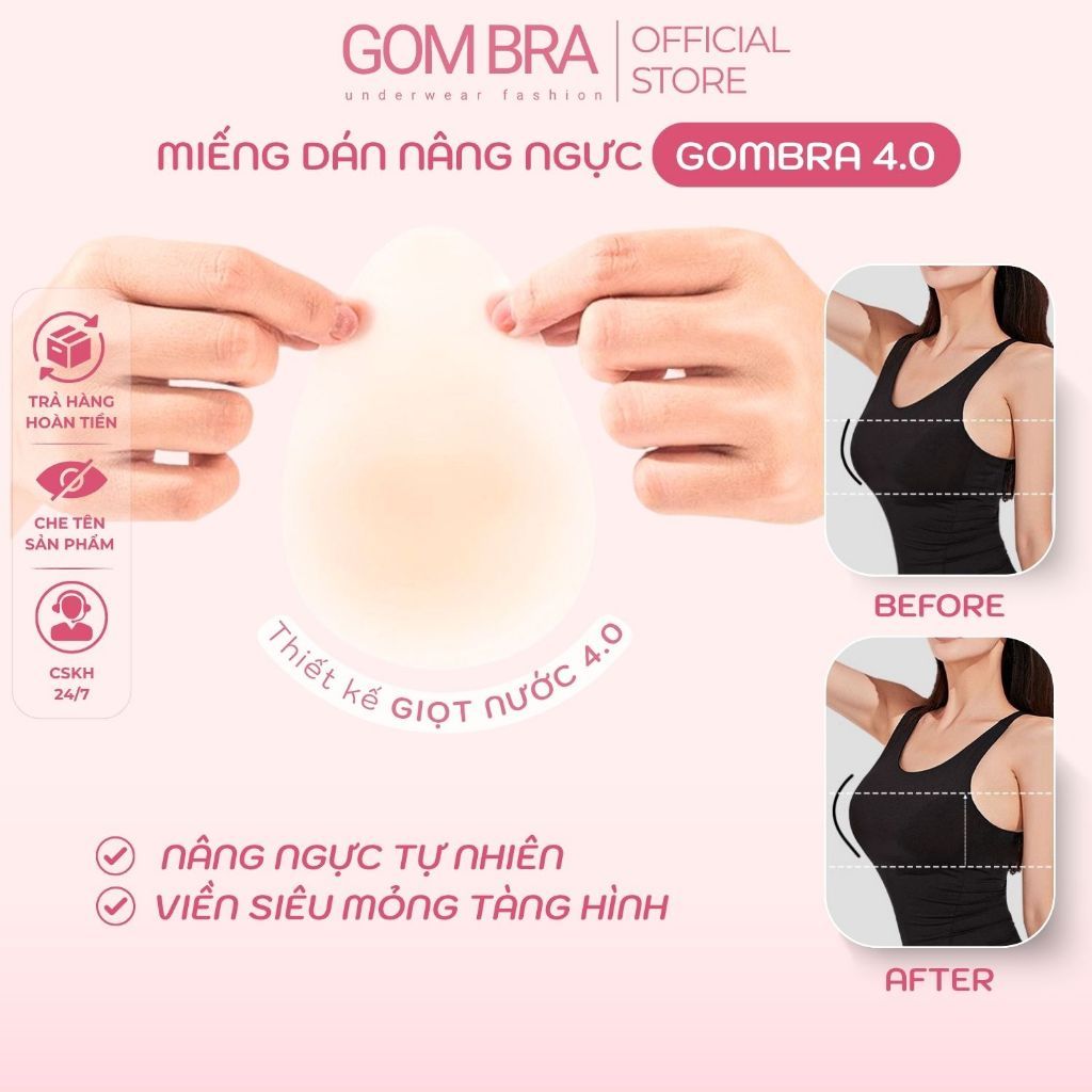 [Chống Chảy Xệ] Miếng Dán Nâng Ngực Nữ Silicon Gom Bra, Thiết Kế Giọt Nước Không Lộ Viền, Tái Sử Dụn