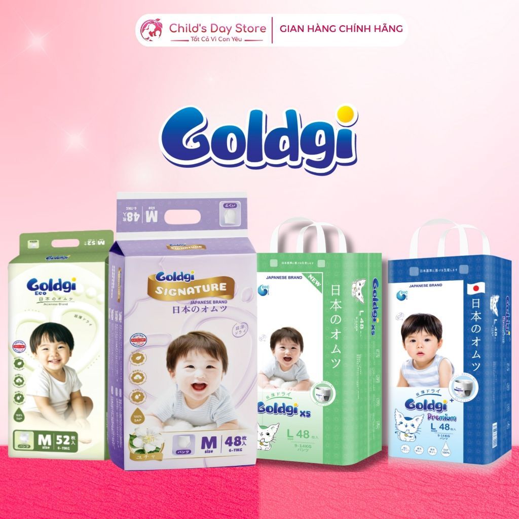 [MUA 5 TẶNG 1] Bỉm Goldgi Nhật Goldgi+ Premium, Goldgi X5, Goldgi Signatrue, Goldgi M-Class