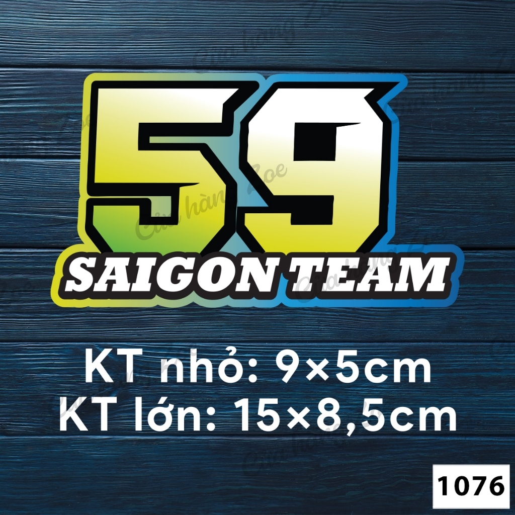 Mẫu tem decal dán 59 SAIGON TEAM dán trang trí xe máy, ô tô - MÃ 1076