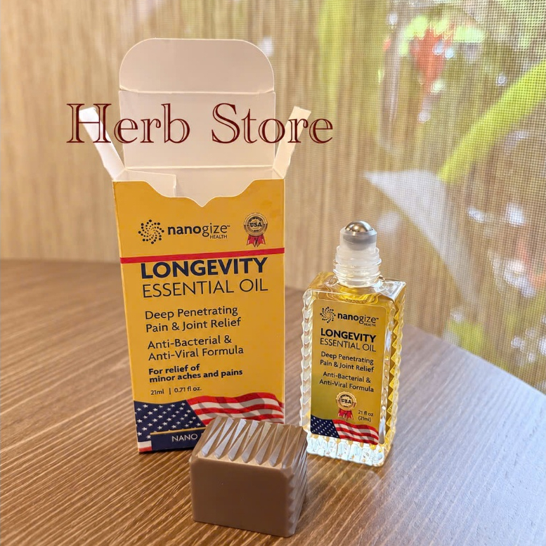12/2032 Date - Dầu vàng Longevity Essential Oil Nanogize Mỹ 21ml / 0.71 fl oz