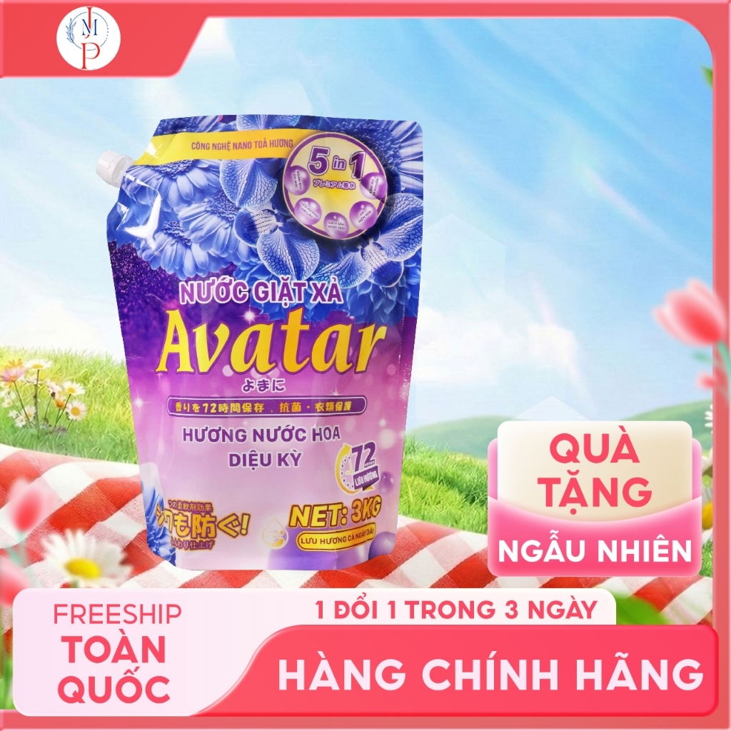 Nước Giặt Xả Avatar 5 Trong 1 Hương Nước Hoa (Túi 3kg)