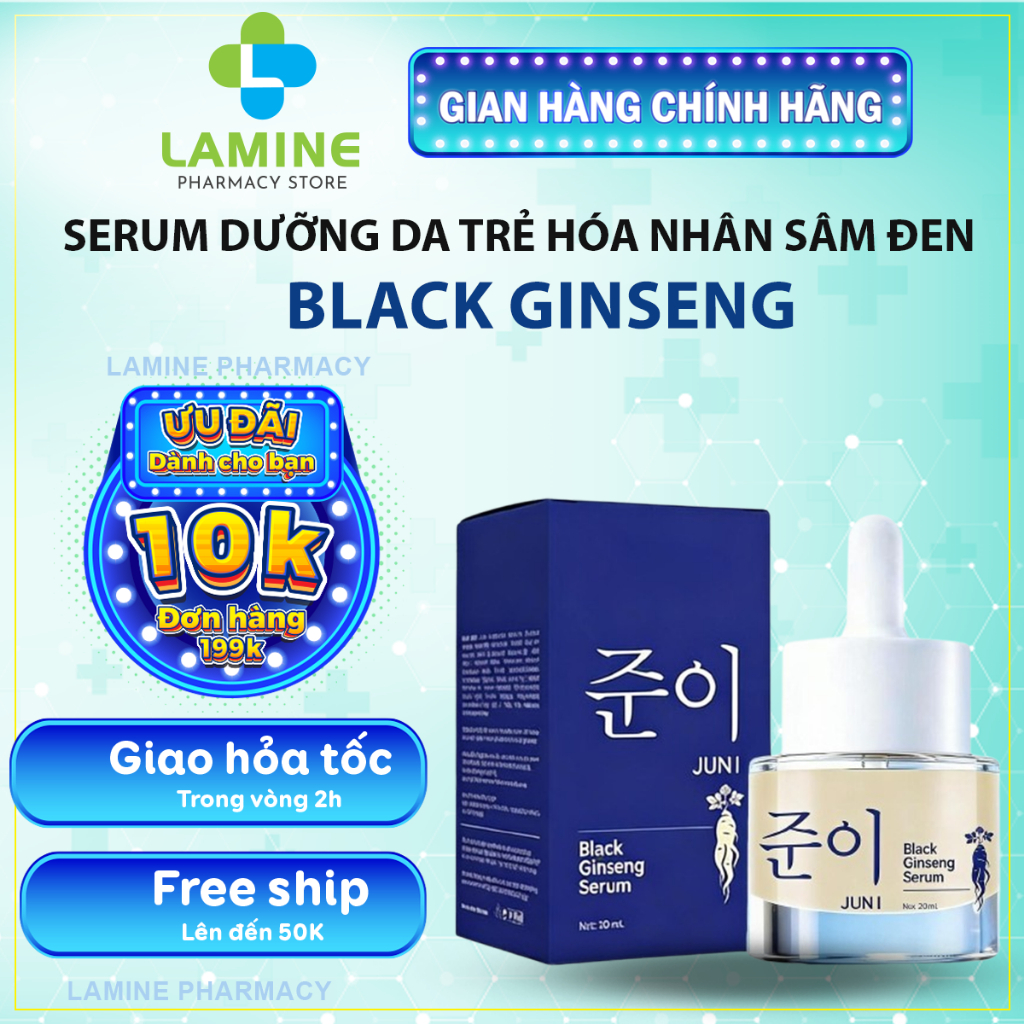 [CHÍNH HÃNG] Serum Dưỡng Da Trẻ Hóa Nhân Sâm Đen JUNI BLACK GINSENG - BLACK GINSENG JUNI Serum Chống