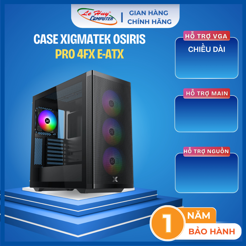 Case Xigmatek Osiris Pro 4FX E-ATX Kèm 4 fan ARGB