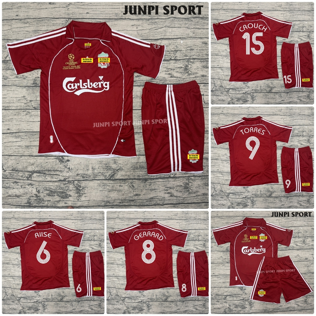 BỘ QUẦN ÁO BÓNG ĐÁ CÂU LẠC BỘ LIVERPOO.LL- BẢN RETRO 2007 -VẢI GAI THÁI VẢY RỒNG CAO CẤP