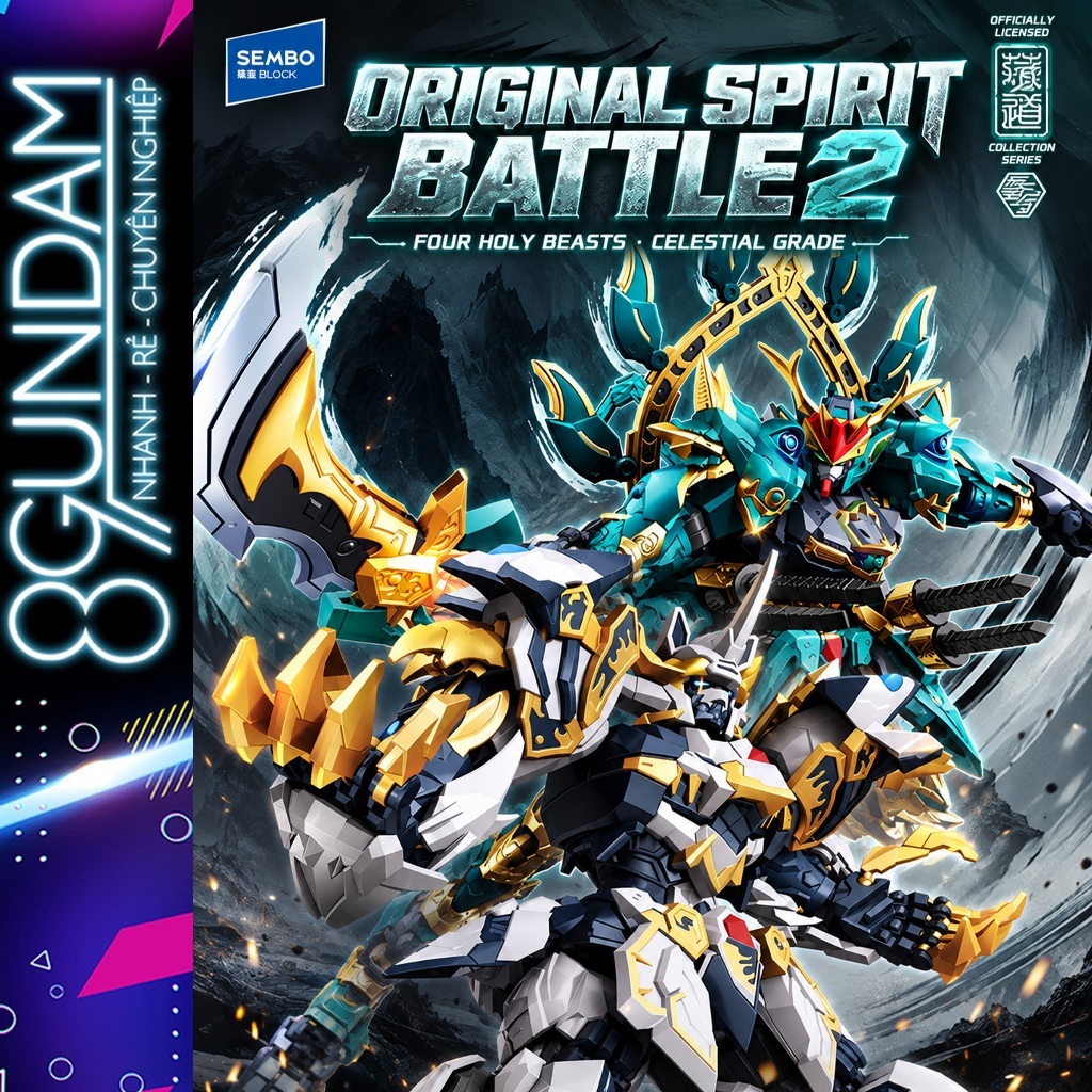 [CÓ SẴN] Mô Hình Lắp Ráp Sembo x Cangdao Original Spirit Azure Dragon / White Tiger "Thanh Long / Bạ