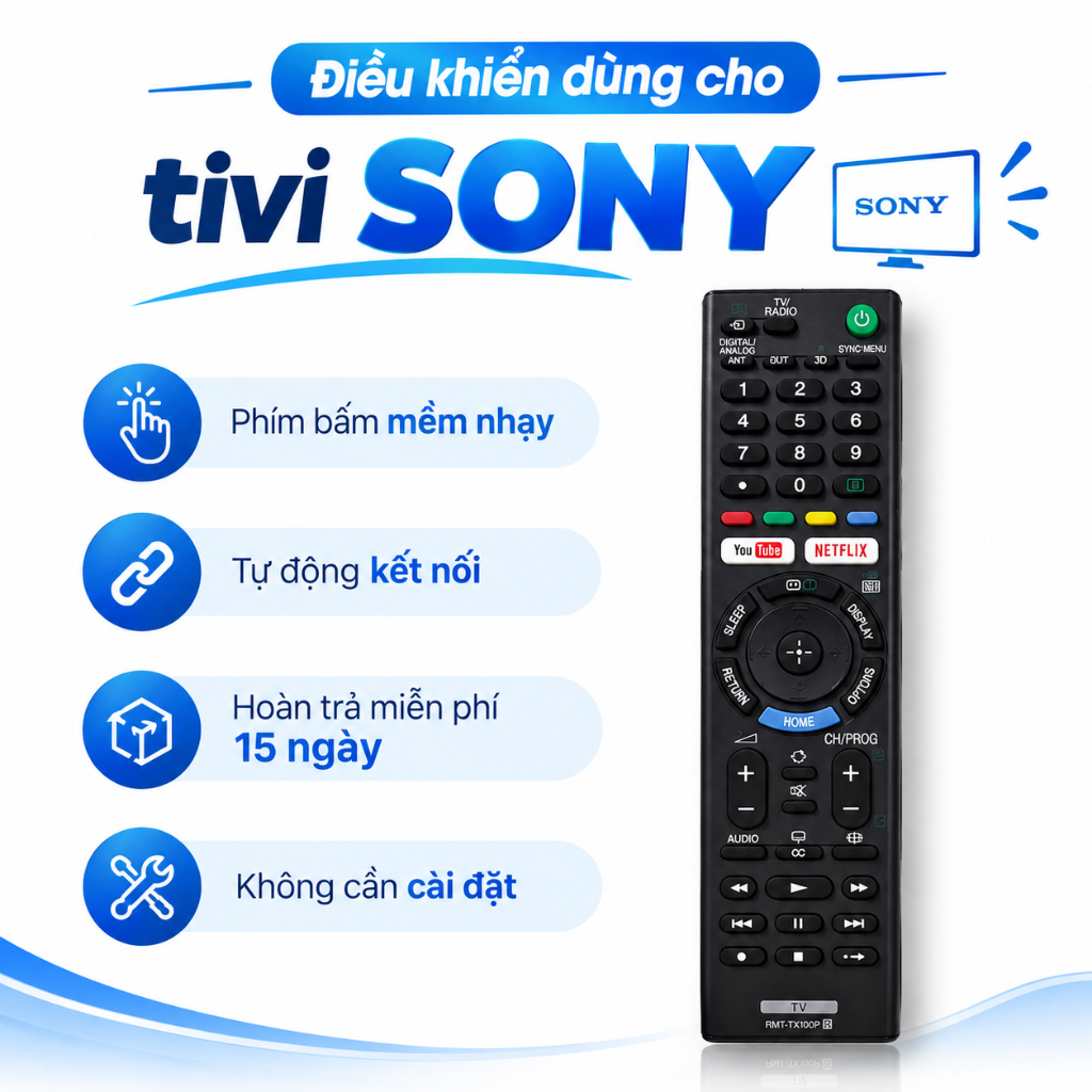 Điều khiển Dùng Cho Tivi SONY Smart Internet-Model TX300P Hàng Chất Lượng Cao