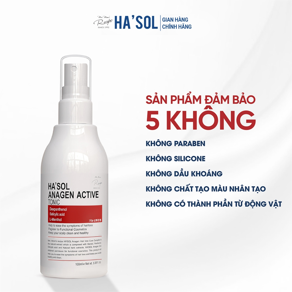 Xịt Tonic Hasol - Dưỡng Nang, Hỗ Trợ Mọc Tóc, Ngăn Rụng Tóc Dành Cho Tóc Rụng Mỏng Yếu Ha'sol Anagen