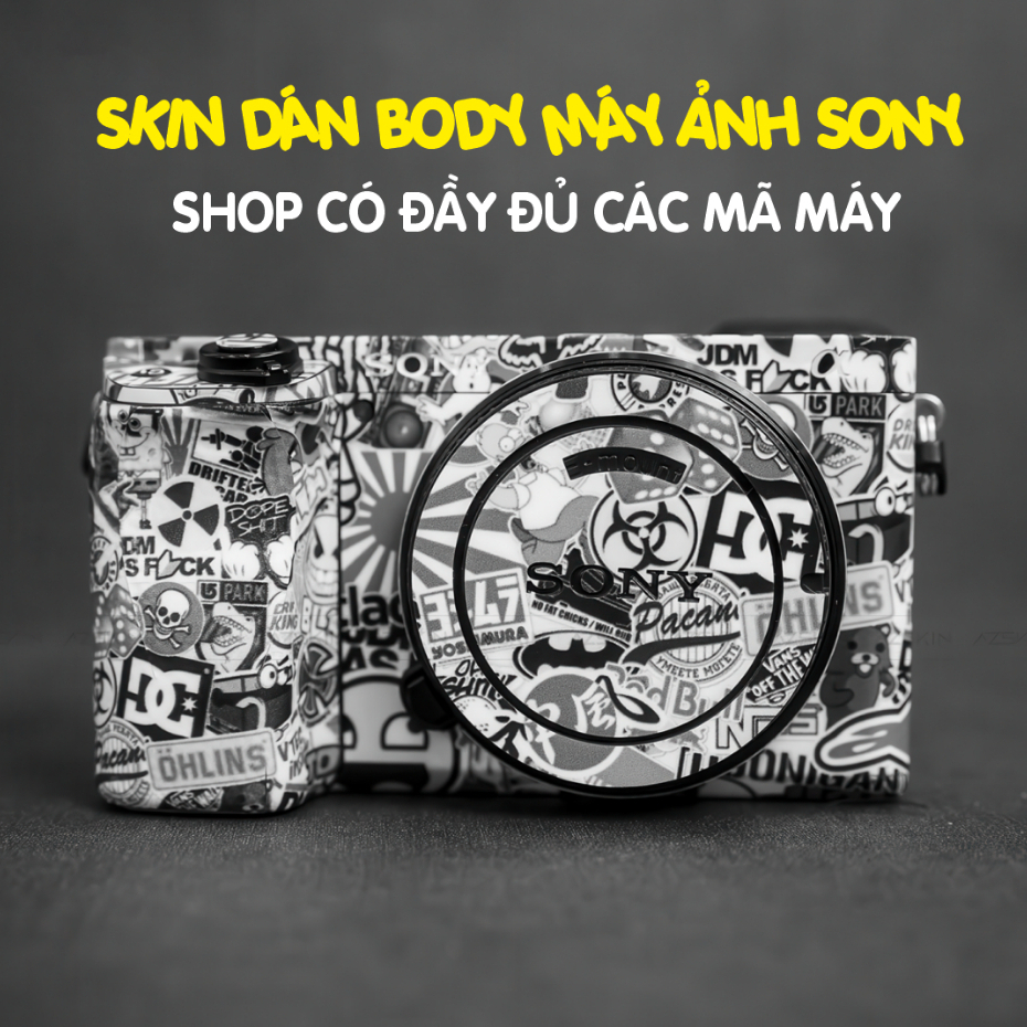 Skin Body Máy Ảnh mẫu Stickerbomb cho Sony ZV-E10 Mark II, A7C Mark, A6000, 6300, 6500, 6600, 6700, 