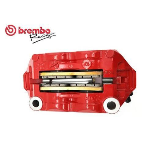 BREMBO 120988588 KIT PINZA M4.34 A CALIPER KIT LH RED/WHITE LOGO 100MM