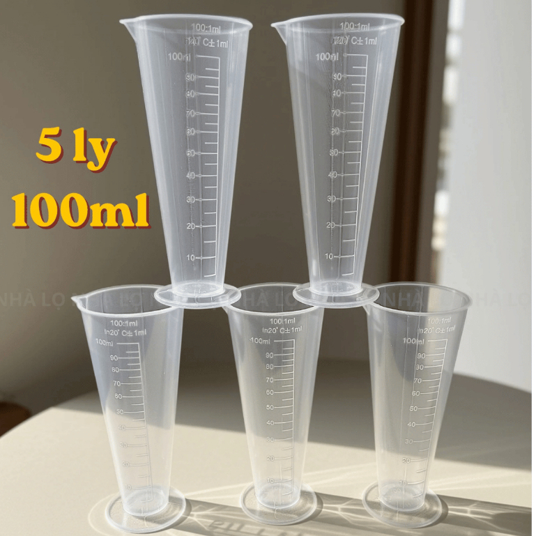 [BUÔN SỈ RẺ] Bộ 5 Ca Đong Nhựa Chịu Nhiệt Chia Vạch | Ly 100ml,Ca 100ml, 250ml, 500ml Dụng Cụ Pha Ch