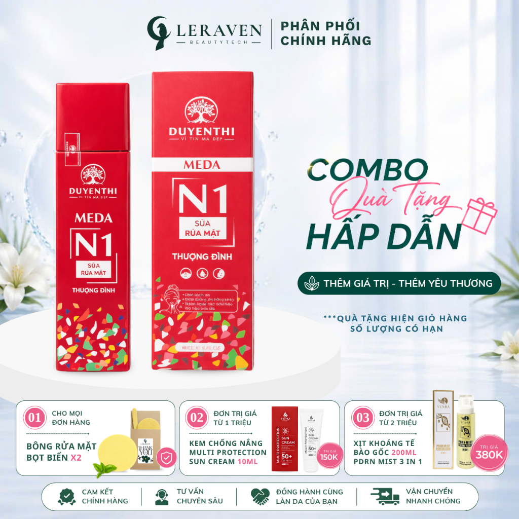 Sữa rửa mặt tạo bọt Thượng Đình Meda N1 Duyên Thị 180ml