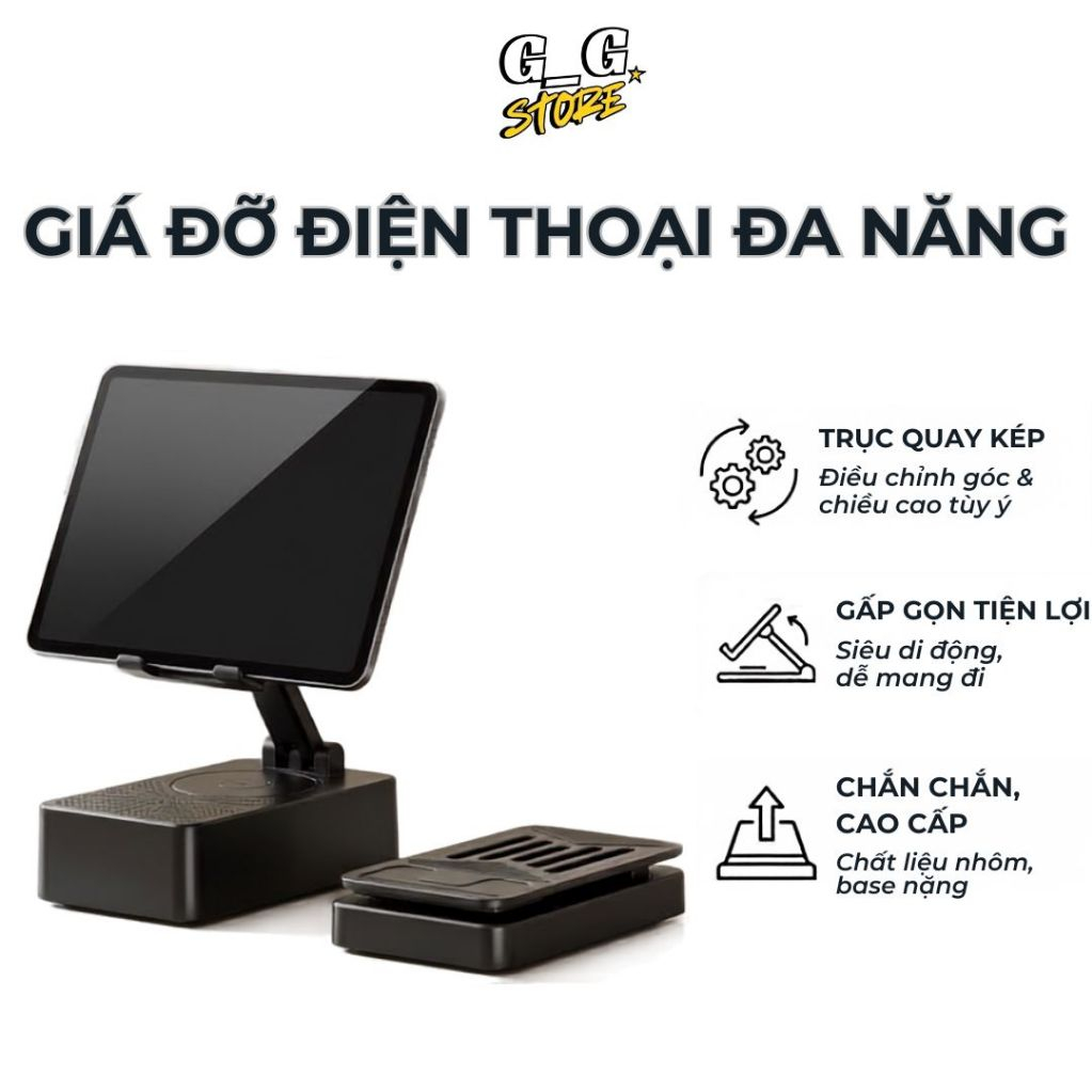 Giá Đỡ Điện Thoại Đa Năng – Tích Hợp Loa Bluetooth & Sạc Dự Phòng Để Bàn - GGStore