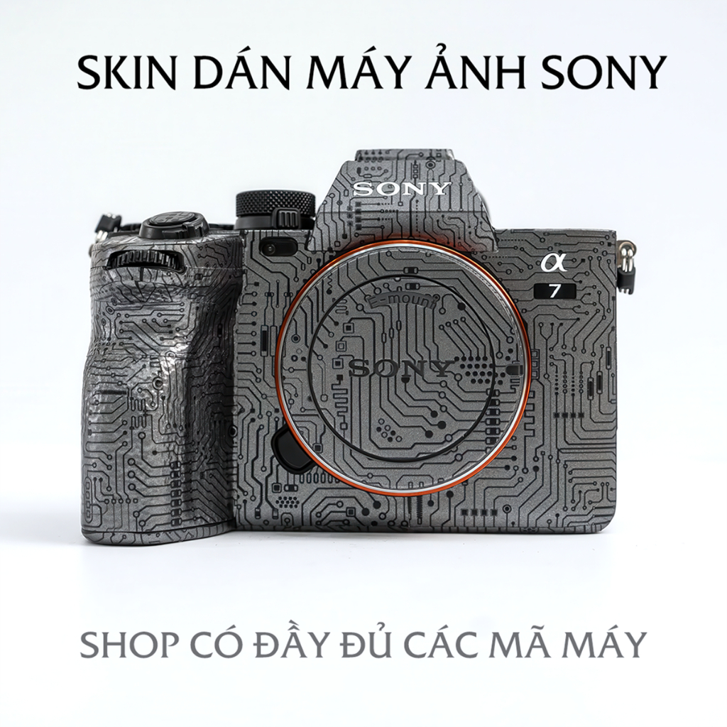Skin Body Máy Ảnh Sony 3M Mạch Điện Vân Nổi cho Sony ZV-E10 Mark II, A7C Mark, A6000, 6300, 6500, 66