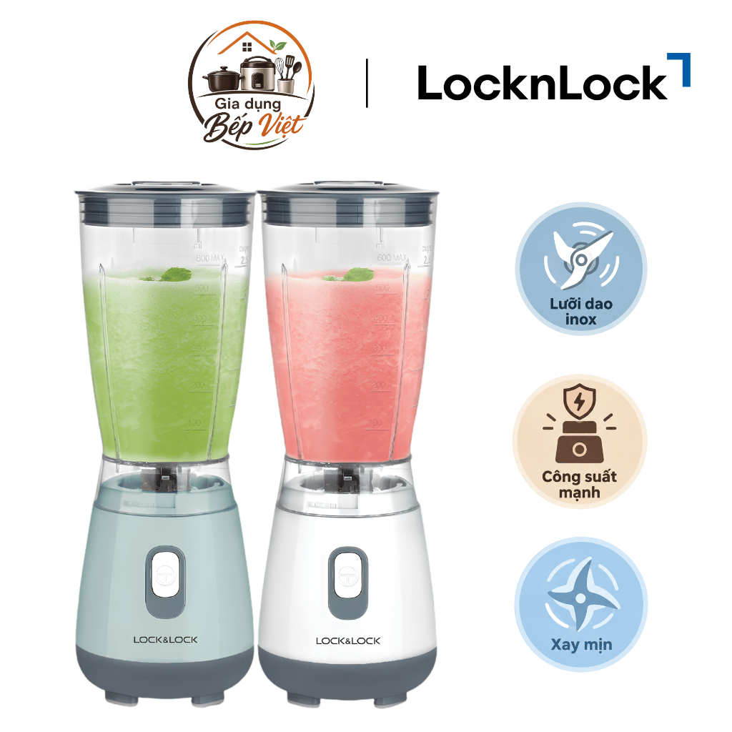 Máy Xay Sinh Tố Cá Nhân Personal Blender LocknLock 600ml - Màu xanh mint/Trắng - EJM436