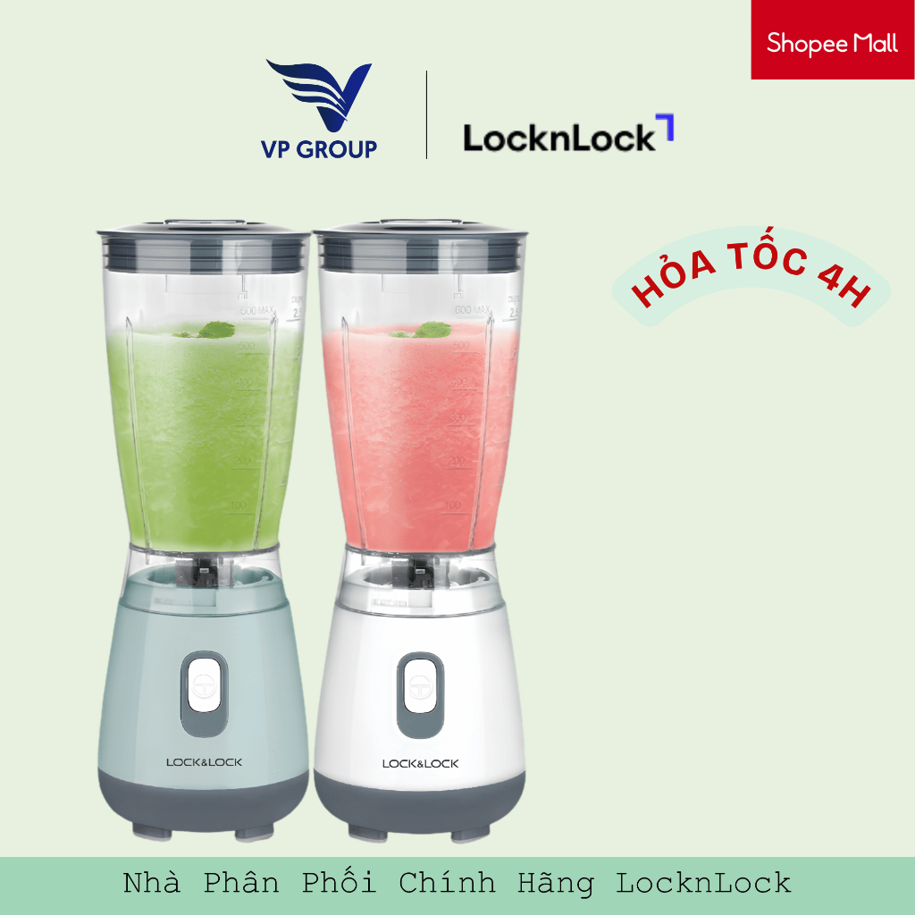 [LocknLock] Máy Xay Sinh Tố Cá Nhân Personal Blender 600ml - Màu xanh mint/Trắng - EJM436