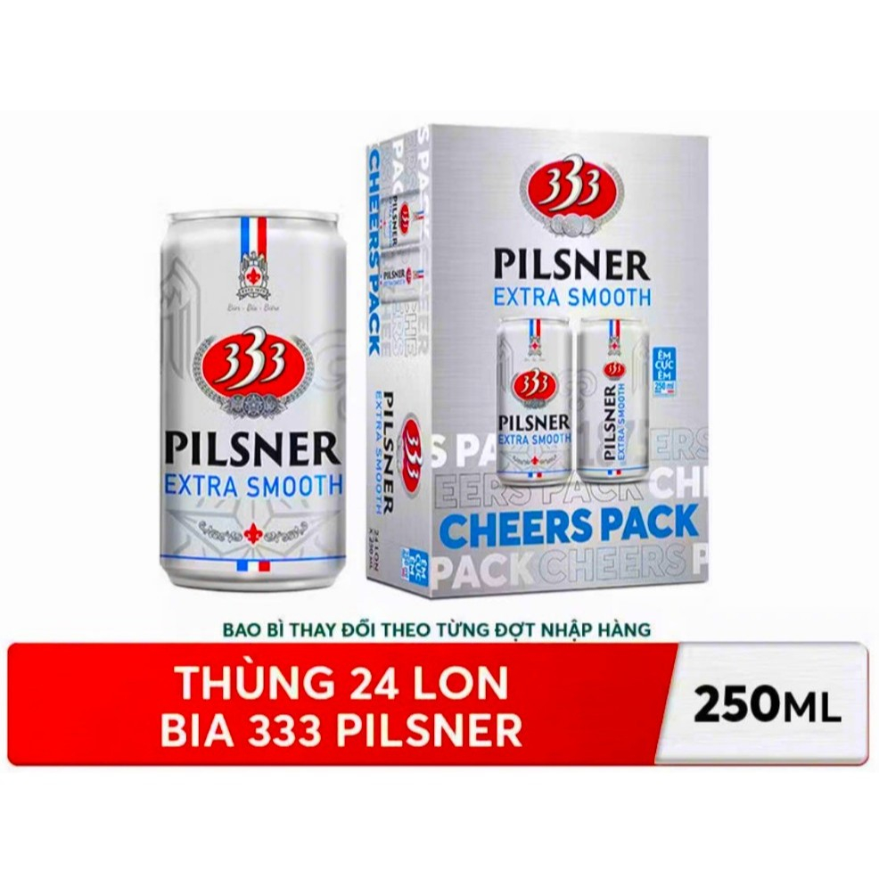 Bia 333 Pilsner 250ml Thùng 24 Lon