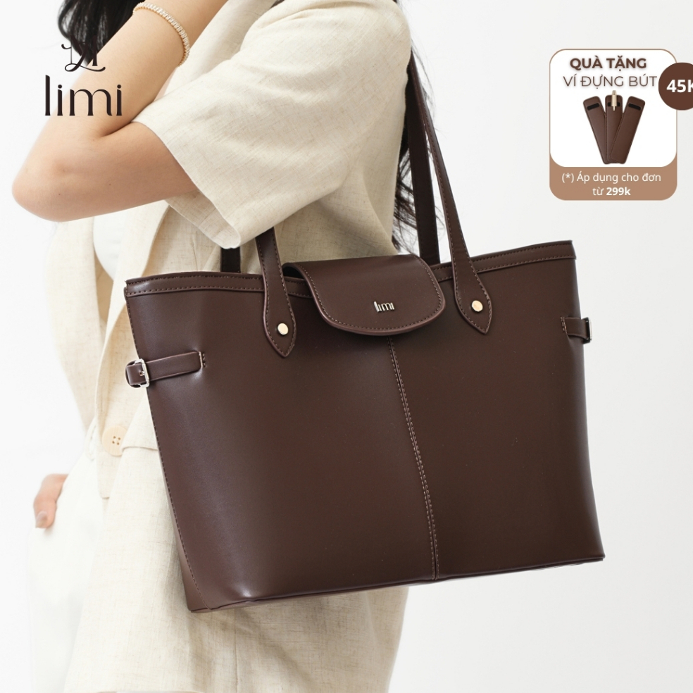 Túi công sở nữ da LIMI (3 màu) đeo vai thanh lịch đựng vừa lap 15.6 inch đi dạy TAMMY
