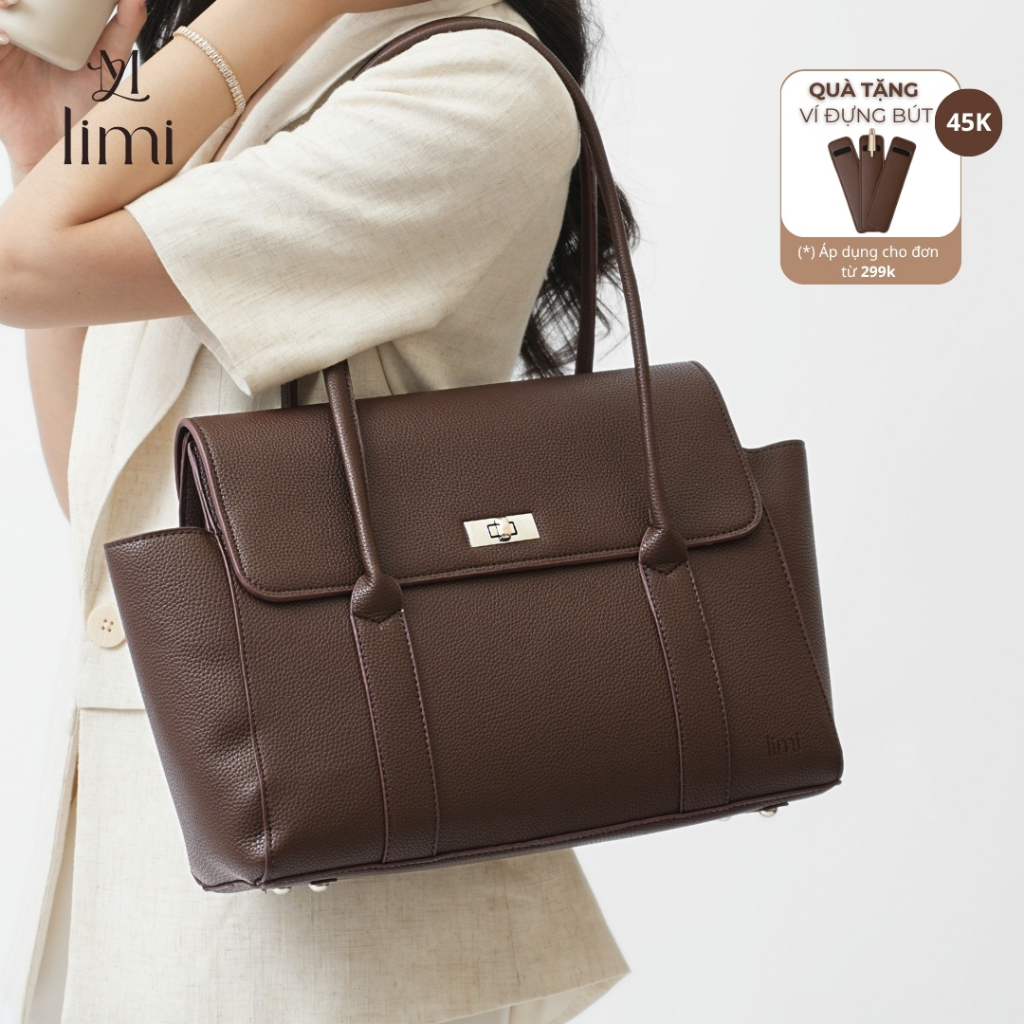 Túi xách công sở LIMI (3 màu) đeo vai vừa laptop 14.3inch tote giáo viên đi dạy DORIS