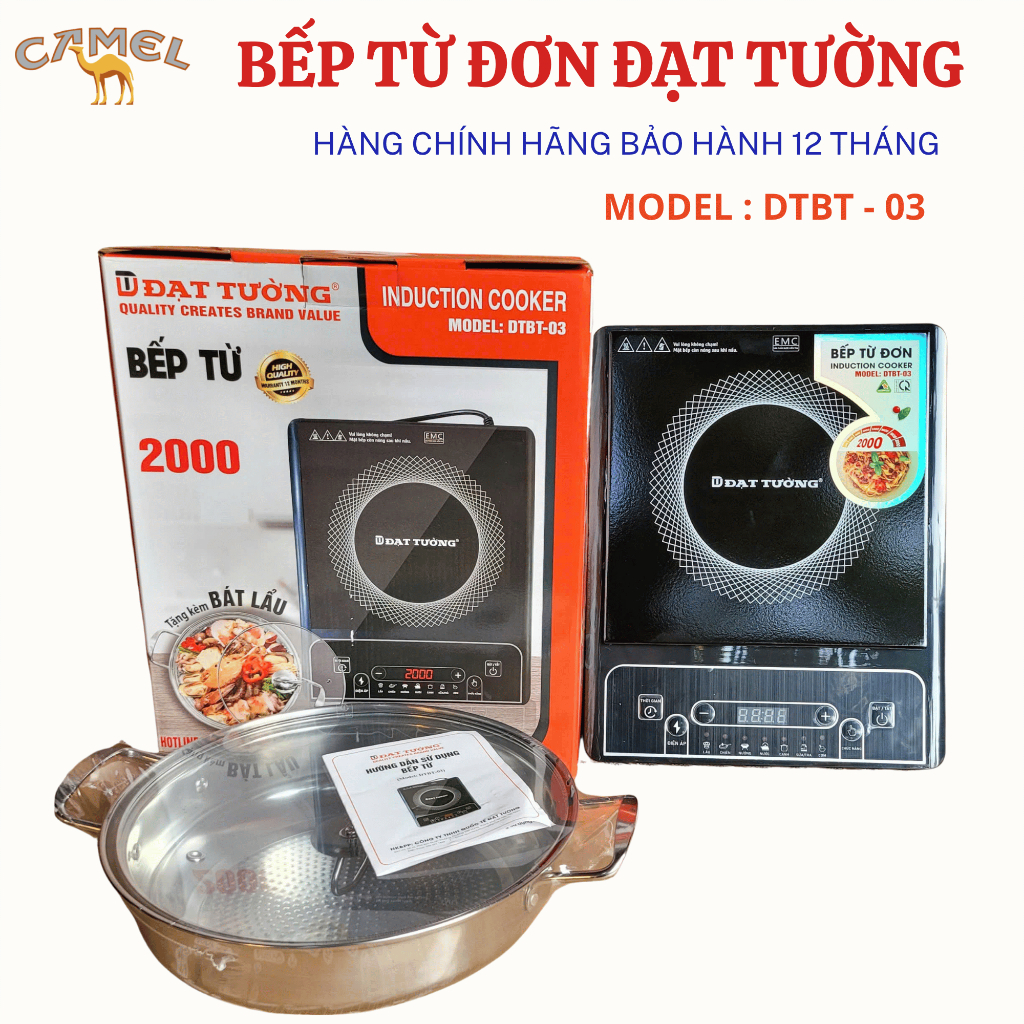 Bếp từ đơn , bếp từ đơn chính hãng Đạt Tường , bếp từ đơn tặng kèm nồi lẩu bảo hành 1 năm chính hãng
