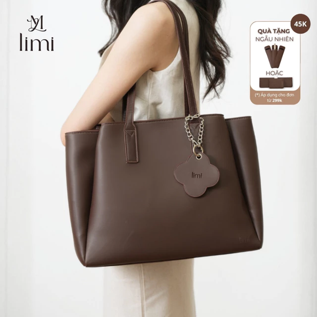 Túi xách công sở nữ da LIMI (3 màu) đựng laptop 15.6 tote da size lớn LAURA
