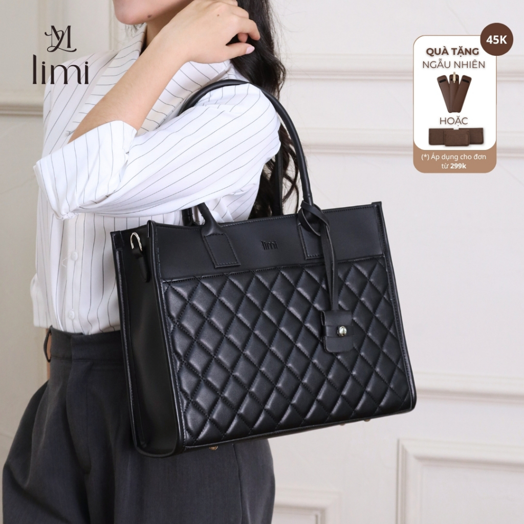 Túi Công Sở LIMI (7 màu) Ngăn Laptop Riêng Tote Da Nữ Đựng Lap 15 inch đi làm đi dạy (LILY)