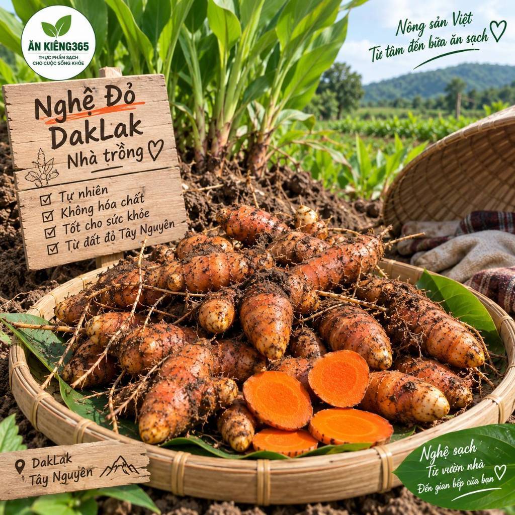 Nghệ Đỏ Đắk Lắk Nhà Trồng – Củ Nghệ Tươi Tự Nhiên – Nghệ Đỏ Tây Nguyên