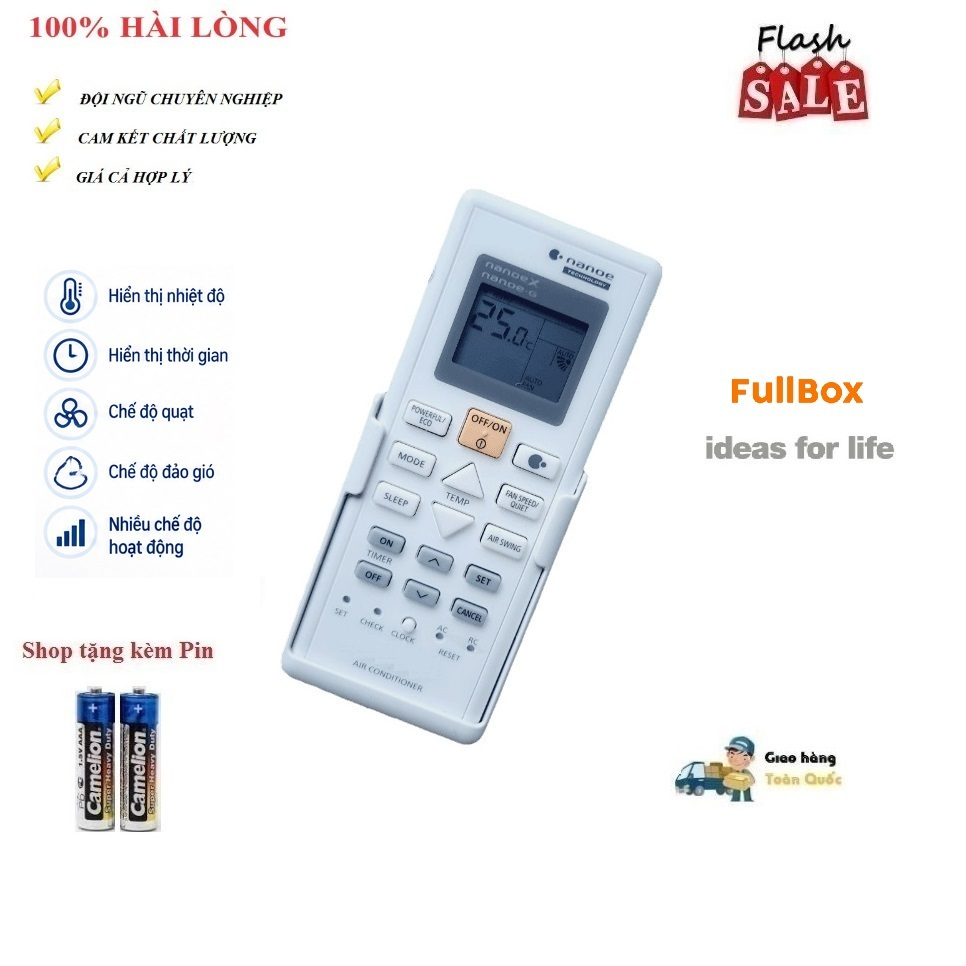 Remote Điều Khiển thay thế điều hòa Pa_na_so_nic CS-XPU9WKH-8//XPU12WKH-8//XPU18WKH-8- Hàng mới tặng Pin + Đế treo