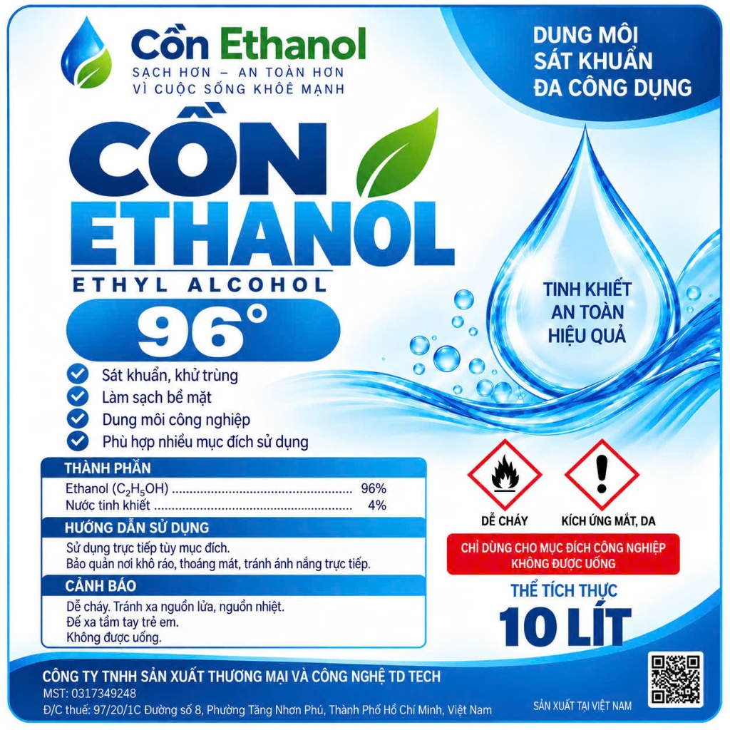 Cồn rửa tay-cắt kinh cồn công nghiệp ( cồn ethanol 96 độ)
