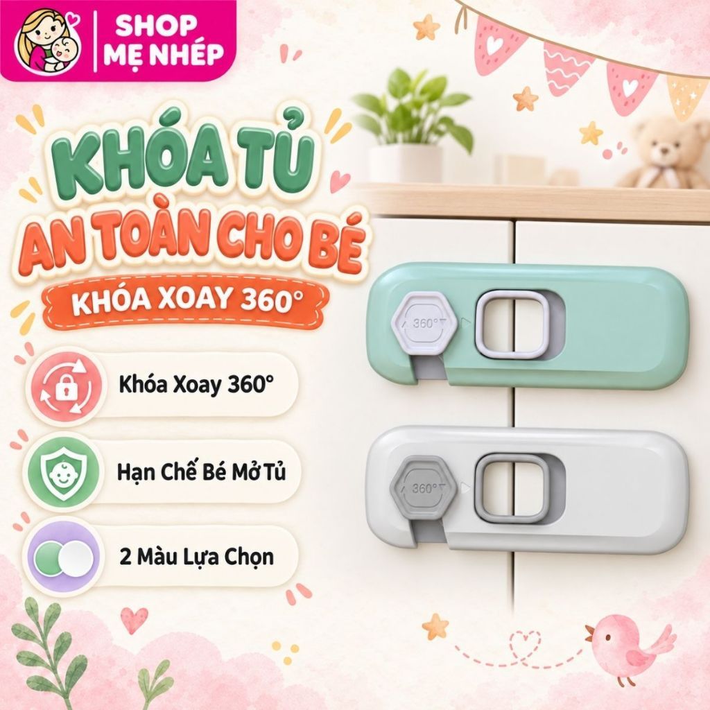 Khóa gài tủ lạnh, tủ đồ, ngăn kéo an toàn cho bé