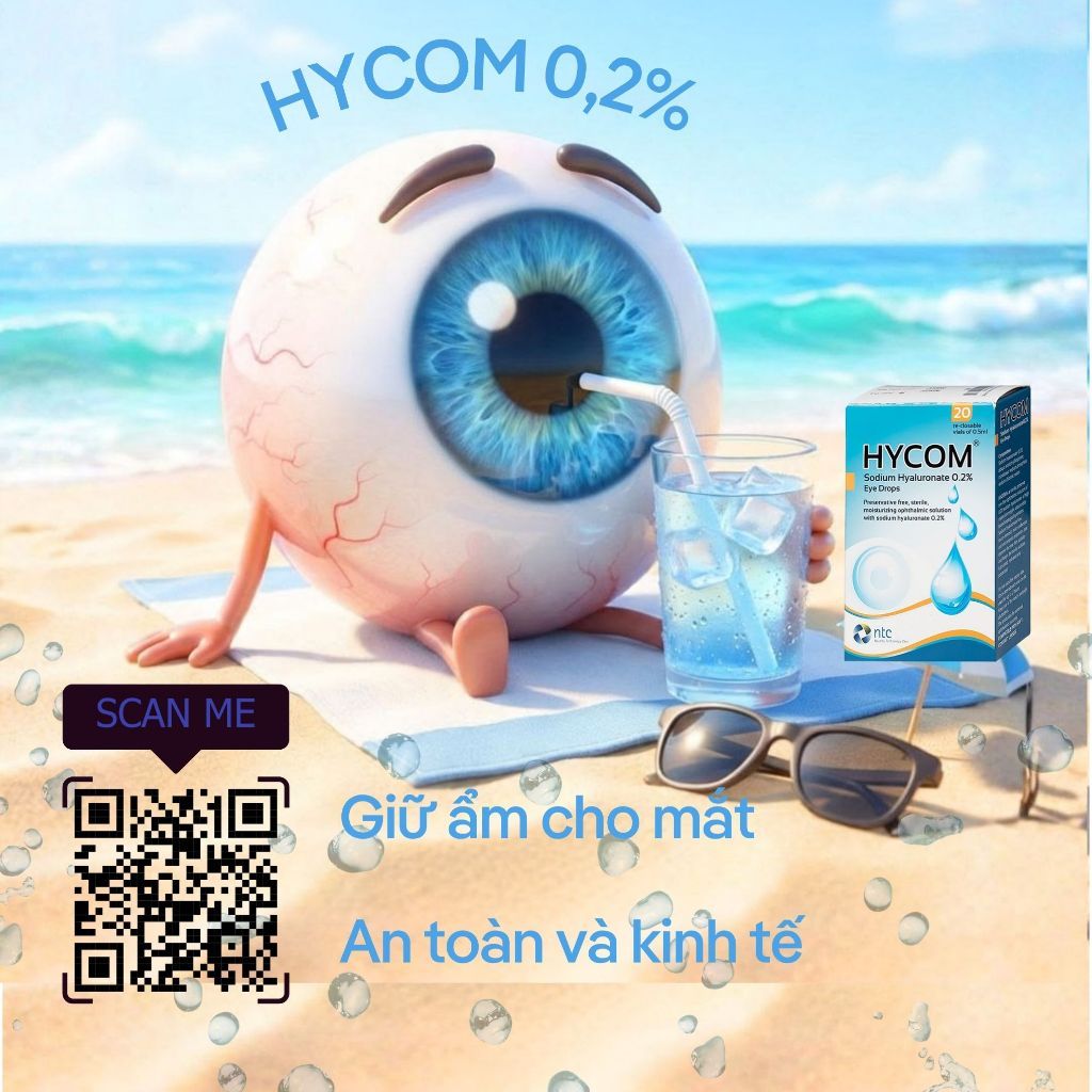 Combo 2 hộp HYCOM - nước mắt nhân tạo nhập khẩu từ Châu Âu