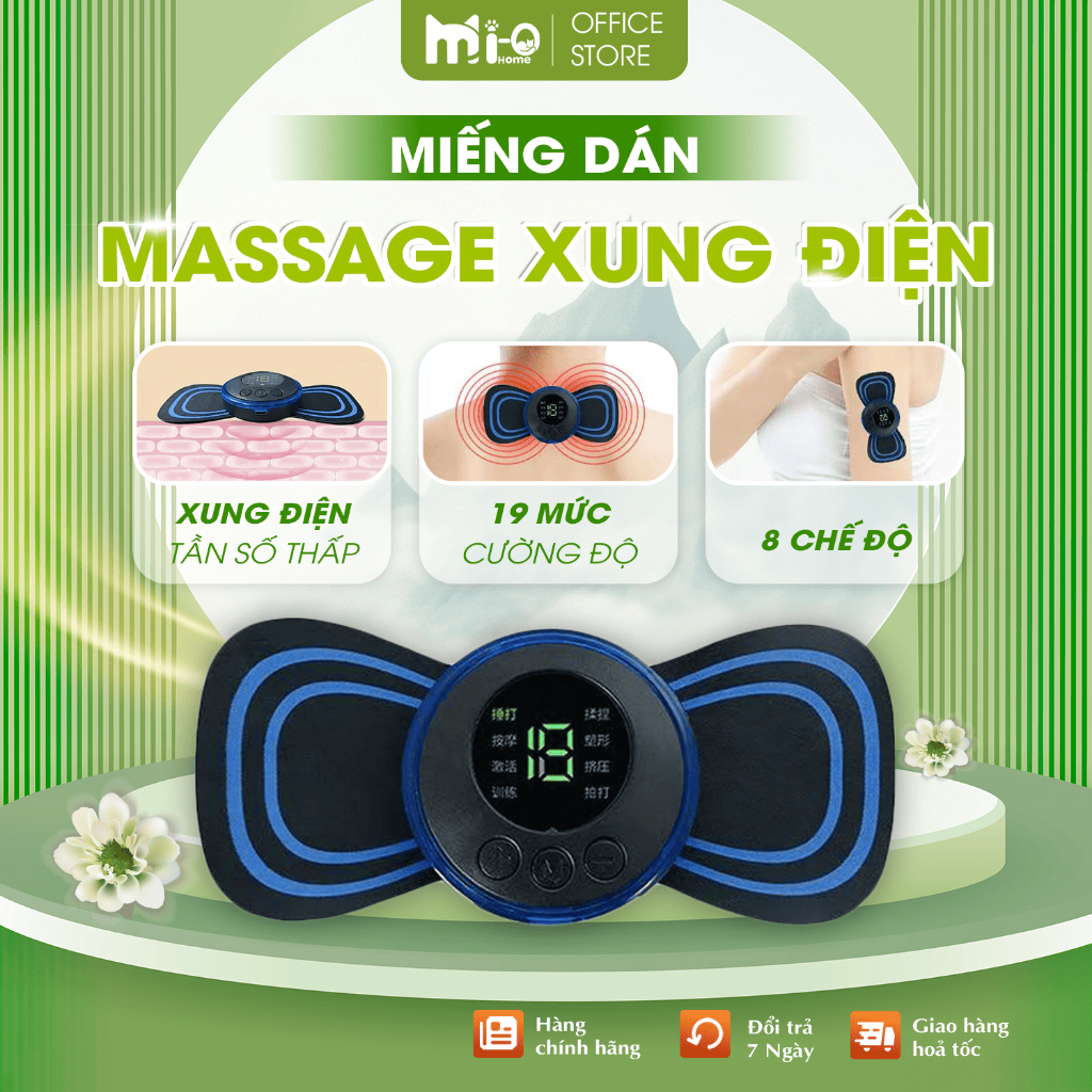 Miếng Dán Massage Xung Điện Chính Hãng Mi-Ohome – Giảm Đau Cơ | Thư Giãn Toàn Thân | 19 Cấp Độ