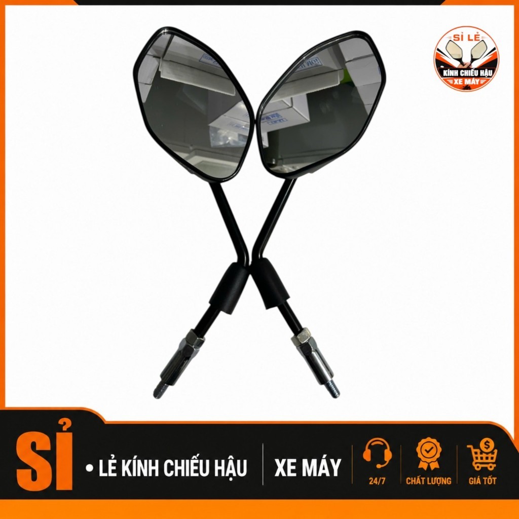 Gương Chiếu Hậu Xe Máy Điện Cao Cấp Kèm Ốc 8/10Ly Thuận Dùng Cho Xe Honda Icon e, VinFast, Yadea, Di