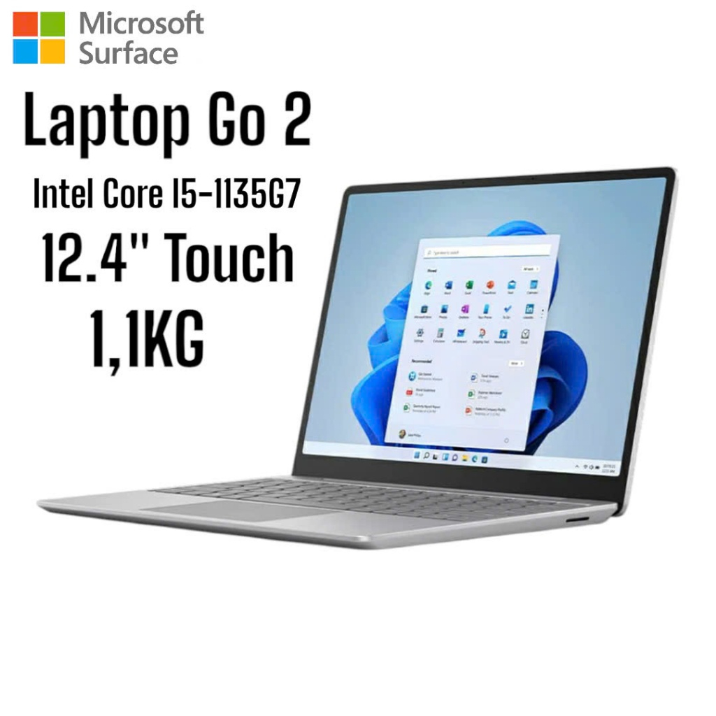 Microsoft Surface Laptop Go 2 12.4'' Intel Core i5-1135G7 ( gen 11) , Nhập Khẩu Mỹ , nhỏ gọn