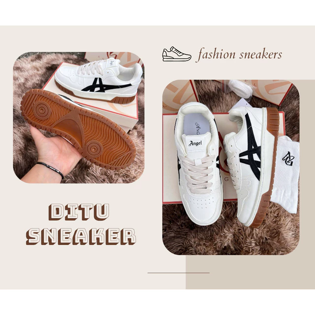 Giày Thể Thao Angel, Giày Sneaker 2 Màu Đen Xám Phong Cách Dễ Phối Đồ AG09.