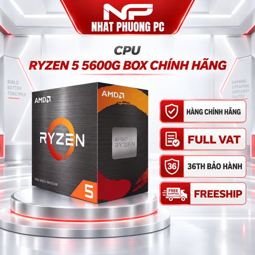 CPU AMD RYZEN 5 5600G BOX CHÍNH HÃNG