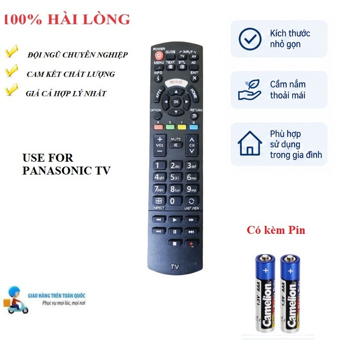 Điều khiển thay thế tương thích cho tivi Pa_na_so_nic  Tặng kèm PIN