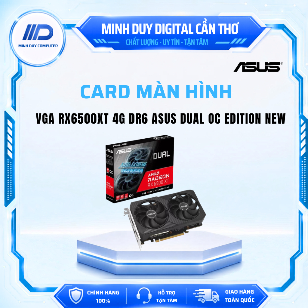 Card màn hình Asus RX 6500XT 4GB GDDR6 Dual OC EdiTion - BẢO HÀNH CHÍNH HÃNG 3 NĂM