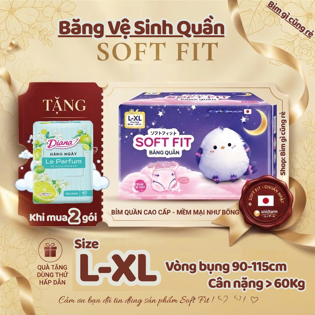 (2tặng1) BVS quần Diana SoftFit 12+4 miếng  #diana #bvs #bvs quần #diana SoftFit #bvs diana #merzy #