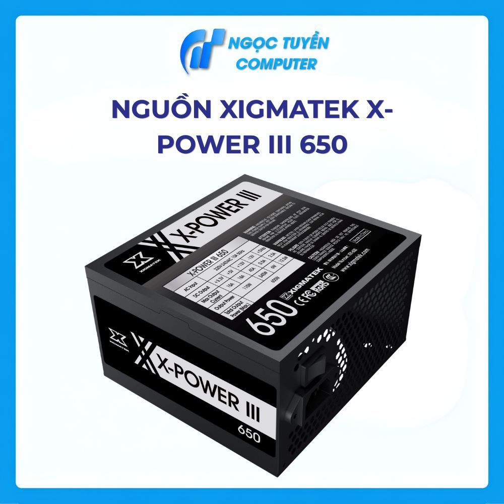 Nguồn máy tính Xigmatek X-Power III 650 650W chuẩn công suất thực hiệu suất cao bền bỉ cho PC Gaming